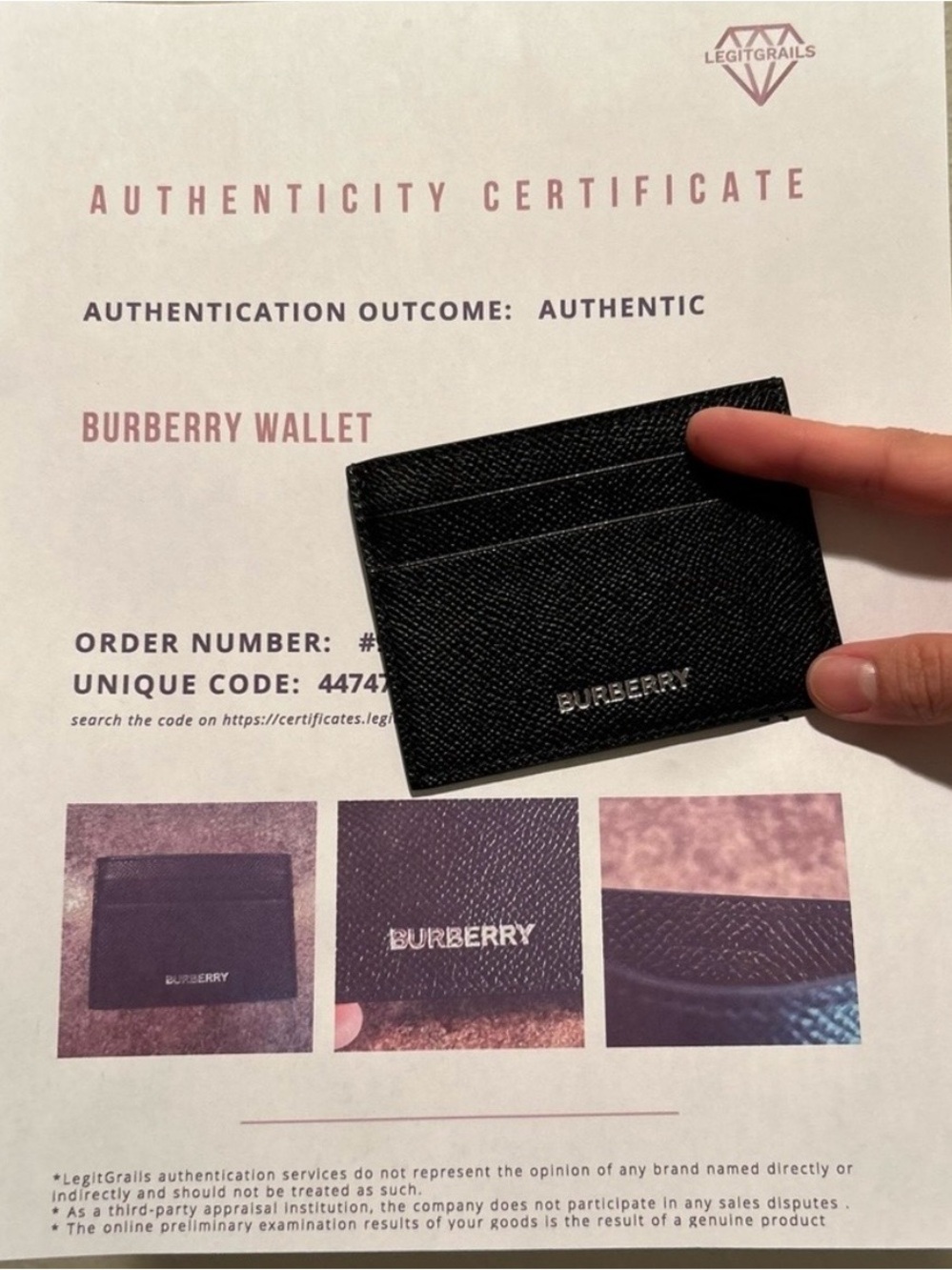 Burberry Black Textured Leather Card Case - Picture 9 of 9